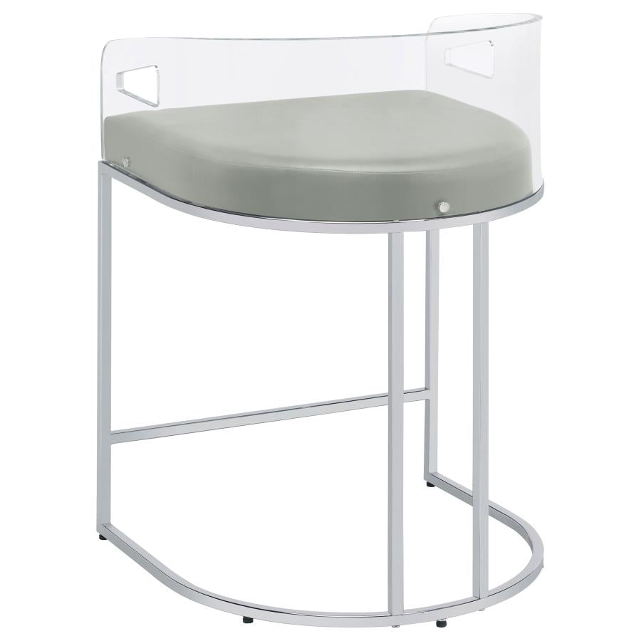 Thermosolis Clear Acrylic Counter Chair Chrome (Set of 2) - 183405