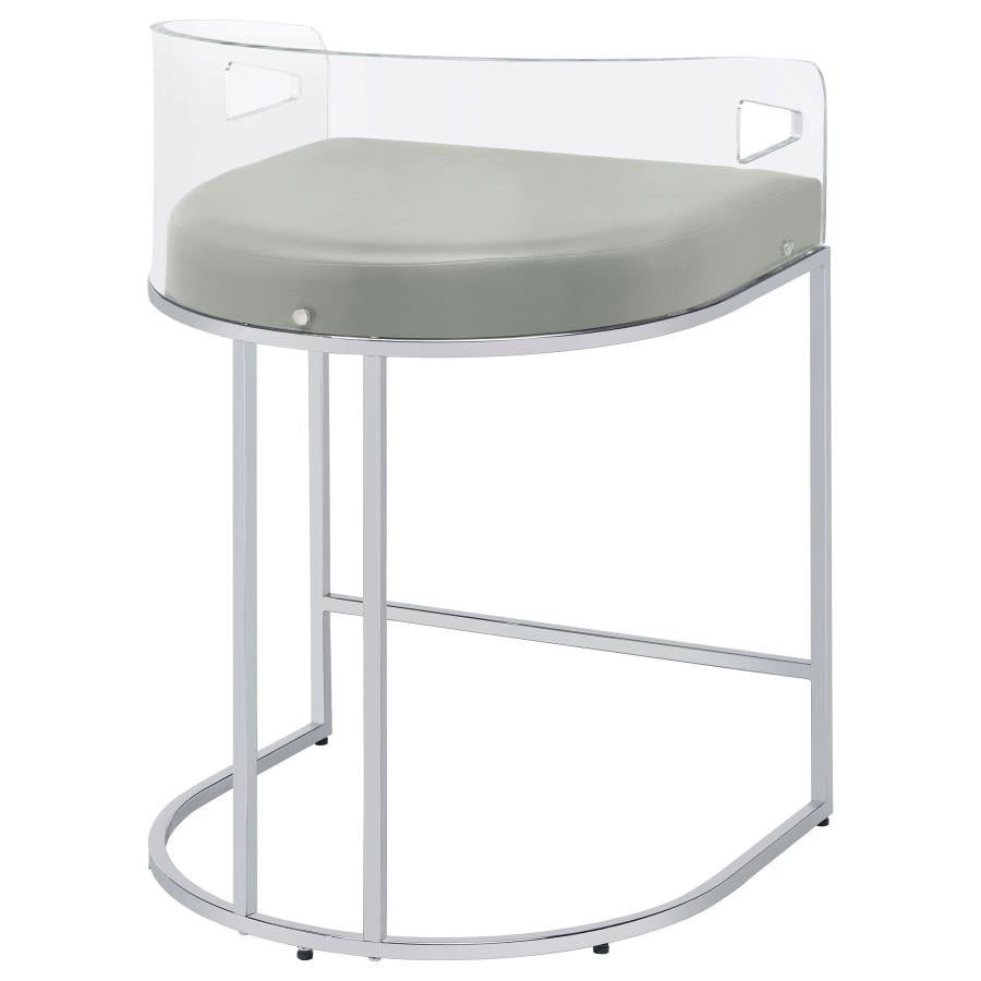 Thermosolis Clear Acrylic Counter Chair Chrome (Set of 2) - 183405