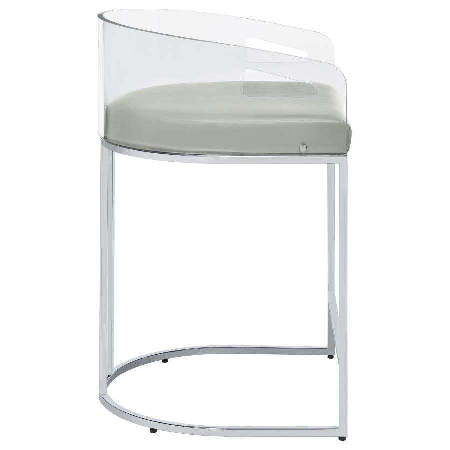 Thermosolis Clear Acrylic Counter Chair Chrome (Set of 2) - 183405