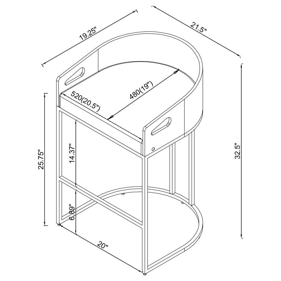 Thermosolis Clear Acrylic Counter Chair Chrome (Set of 2) - 183405