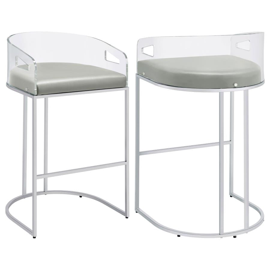 Thermosolis Clear Acrylic Bar Chair Chrome (Set of 2) - 183406