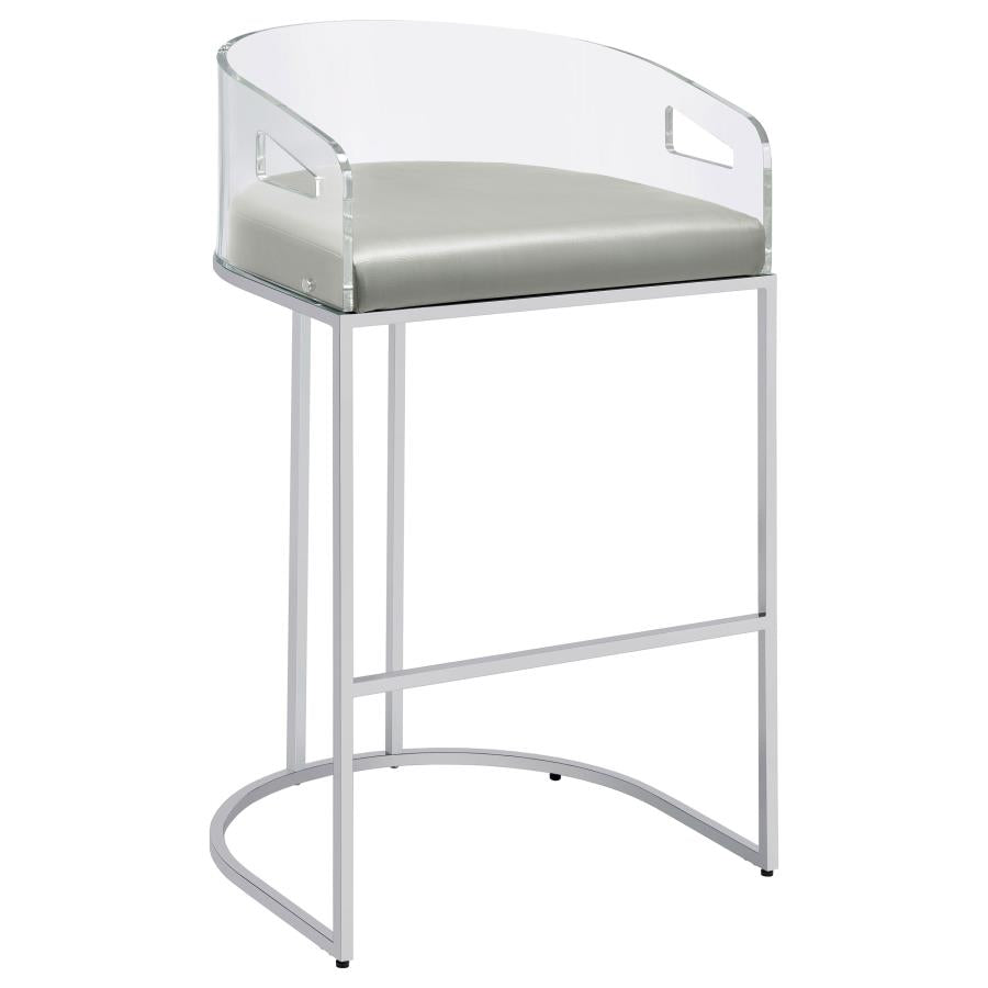 Thermosolis Clear Acrylic Bar Chair Chrome (Set of 2) - 183406