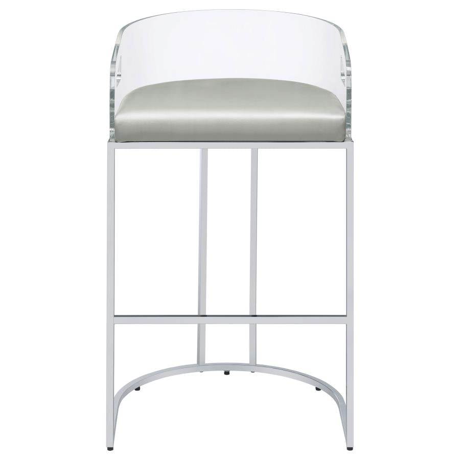 Thermosolis Clear Acrylic Bar Chair Chrome (Set of 2) - 183406