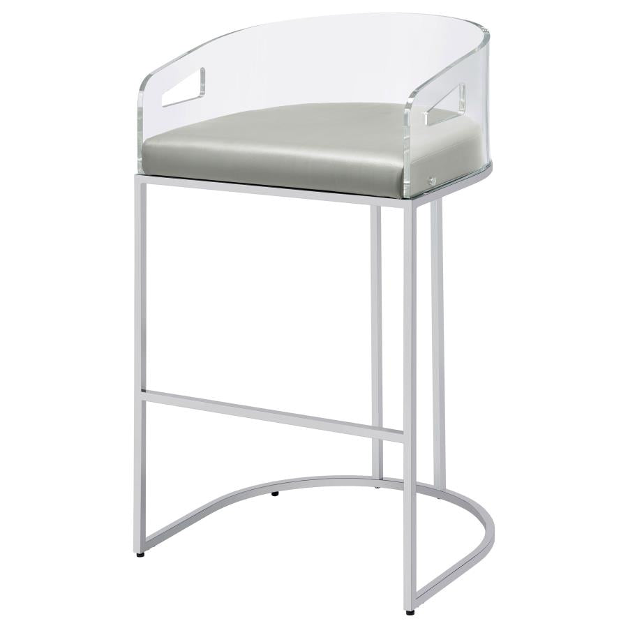 Thermosolis Clear Acrylic Bar Chair Chrome (Set of 2) - 183406