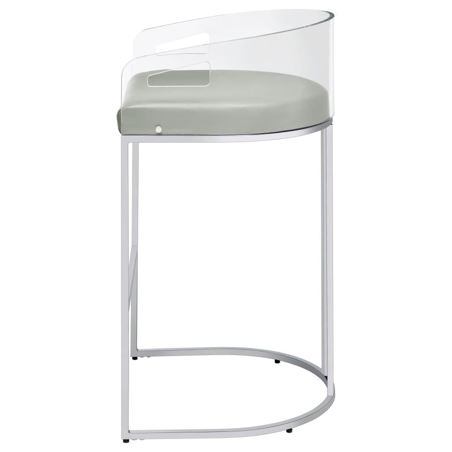Thermosolis Clear Acrylic Bar Chair Chrome (Set of 2) - 183406