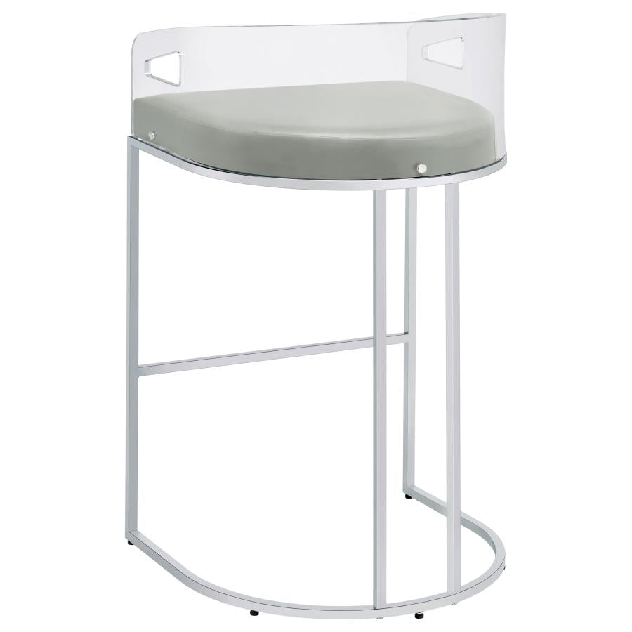 Thermosolis Clear Acrylic Bar Chair Chrome (Set of 2) - 183406