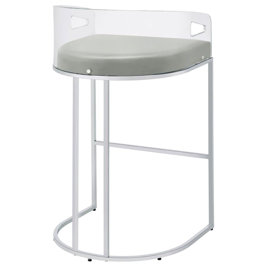Thermosolis Clear Acrylic Bar Chair Chrome (Set of 2) - 183406