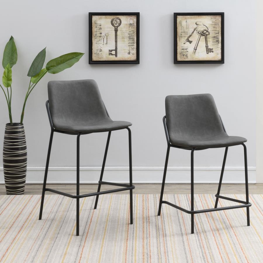 Earnest Upholstered Counter Chair Grey (Set of 2) - 183452
