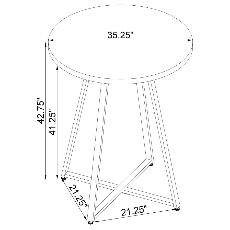 Burkhart Round 35-inch Pub Height Bistro Bar Table Brown Oak - 183516
