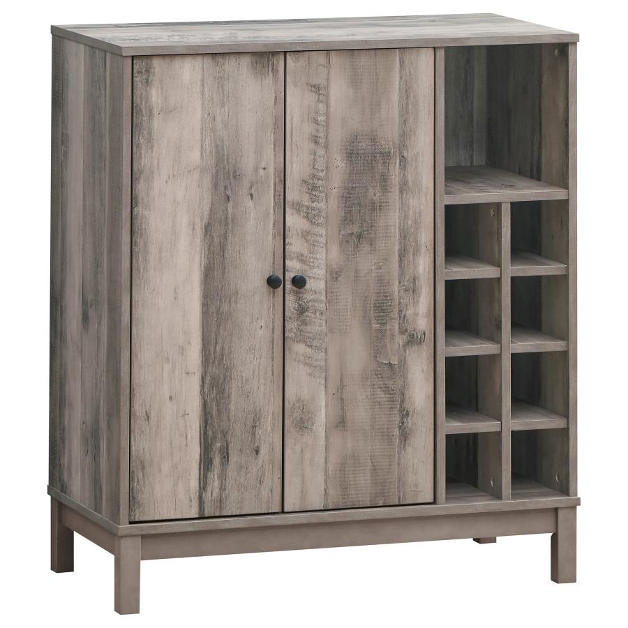 Cheyenne 2-door Home Bar Wine Cabinet Weathered Acacia - 183600