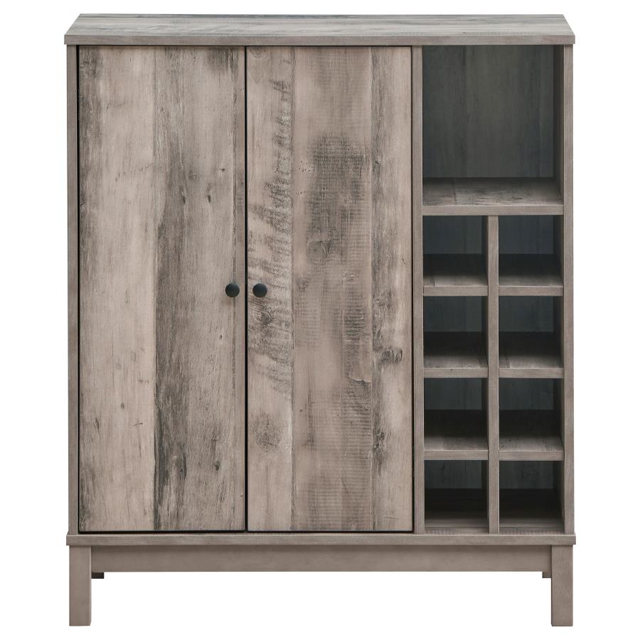 Cheyenne 2-door Home Bar Wine Cabinet Weathered Acacia - 183600
