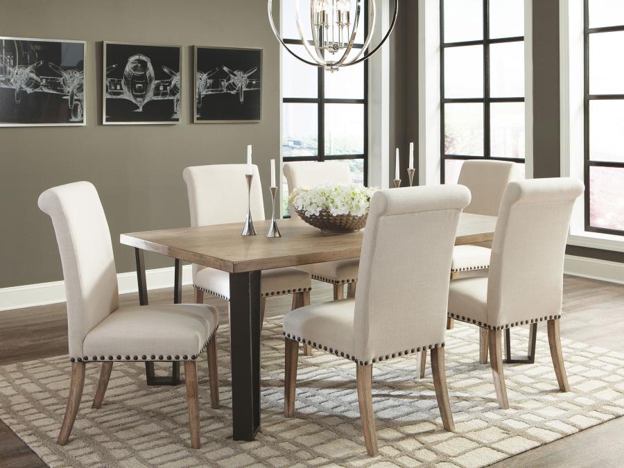 Salem Fabric Upholstered Dining Side Chair Beige (Set of 2) - 190152