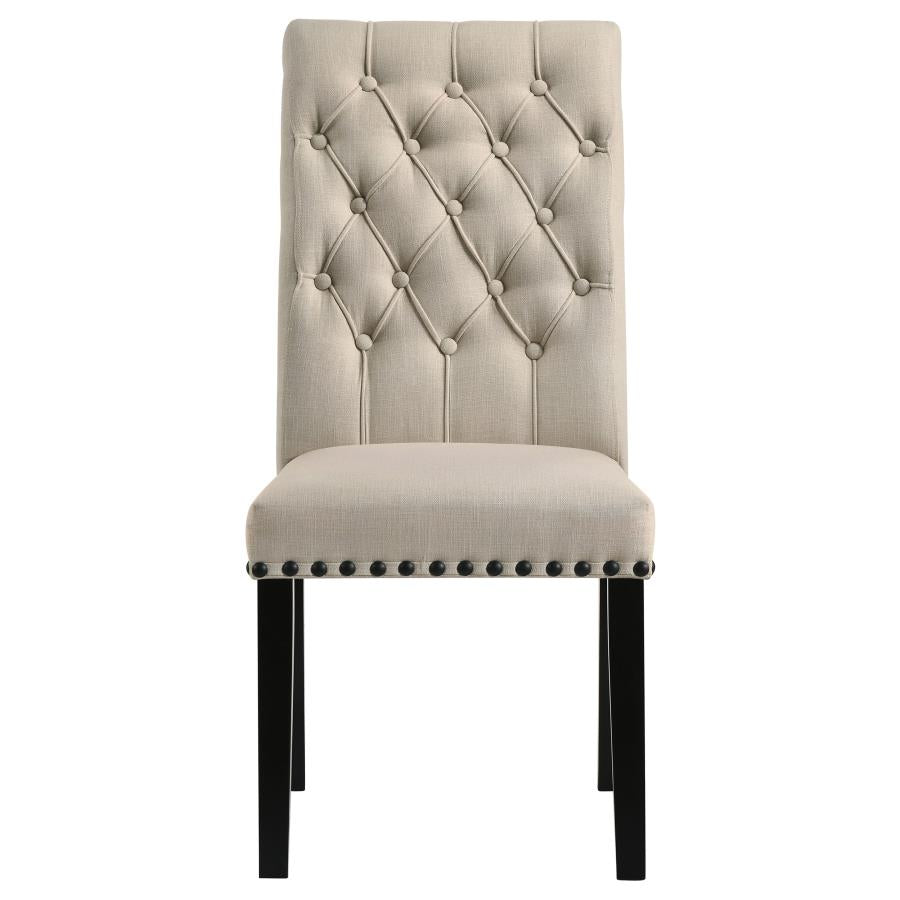 Alana Fabric Upholstered Dining Side Chair Beige (Set of 2) - 190162