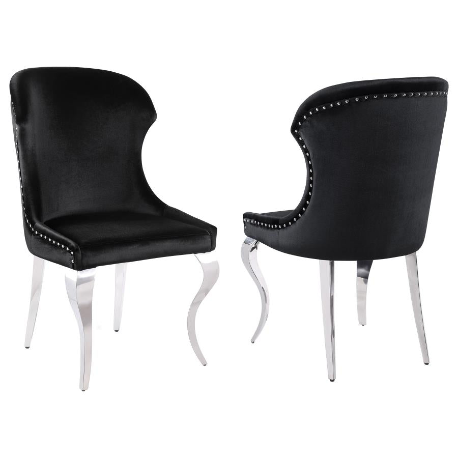 Cheyanne Upholstered Dining Side Chair Black (Set of 2) - 190742