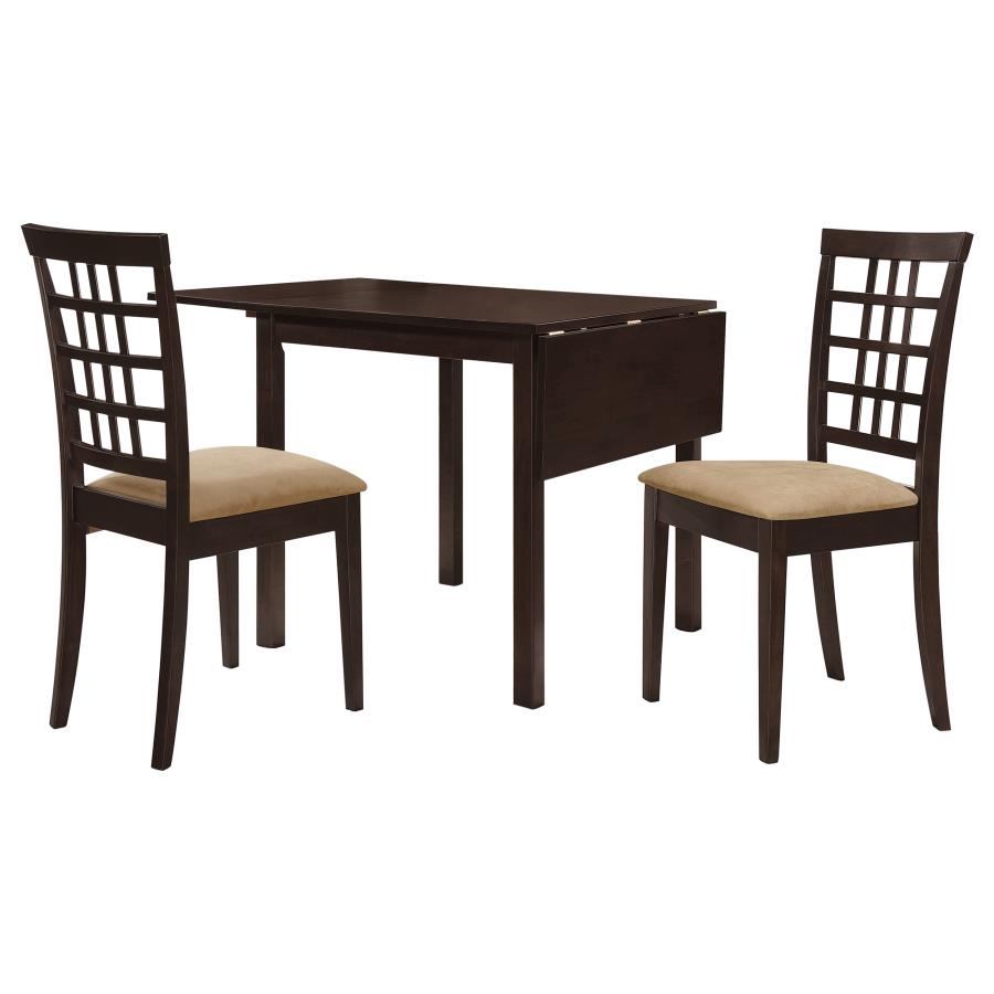 Kelso 3-piece Drop Leaf Dining Table Set Cappuccino and Tan - 190821-S3