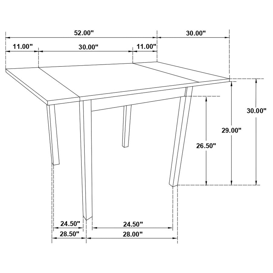 Kelso 3-piece Drop Leaf Dining Table Set Cappuccino and Tan - 190821-S3
