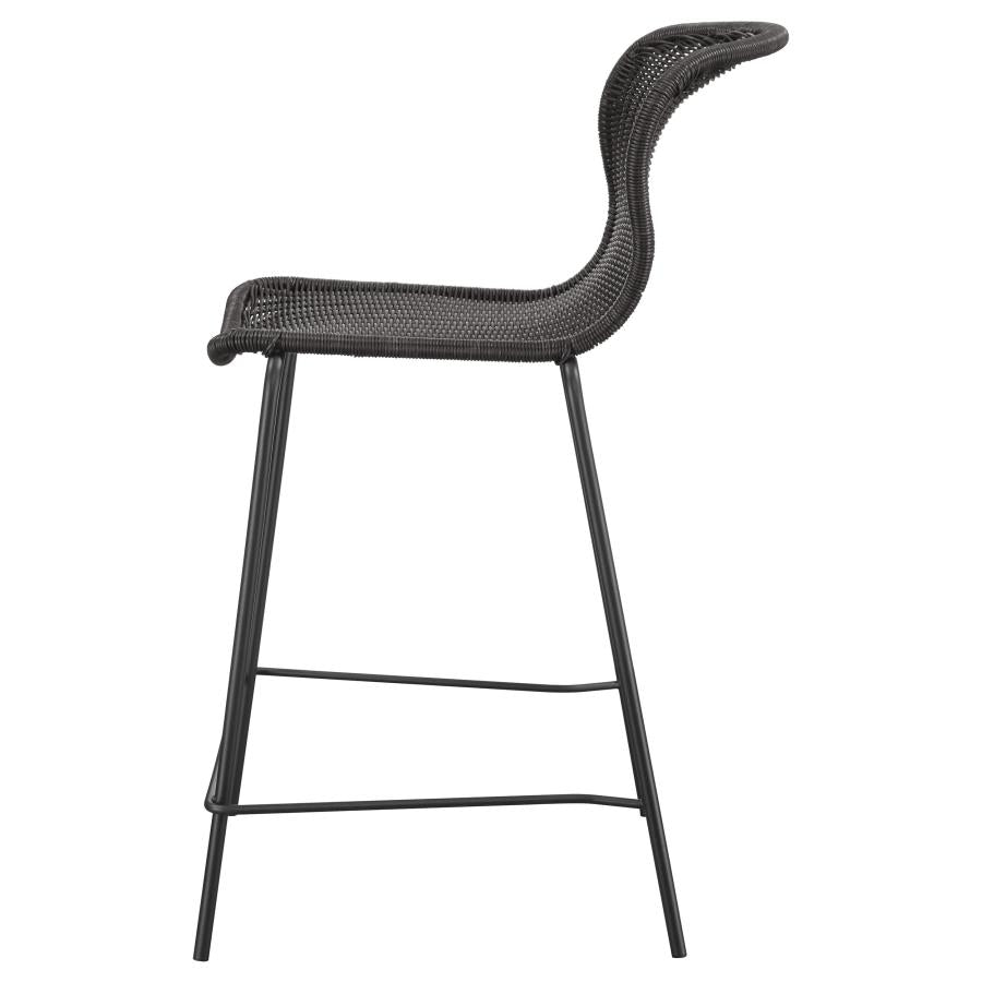 Mckinley Faux Rattan Metal Counter Chair Brown (Set of 2) - 192039