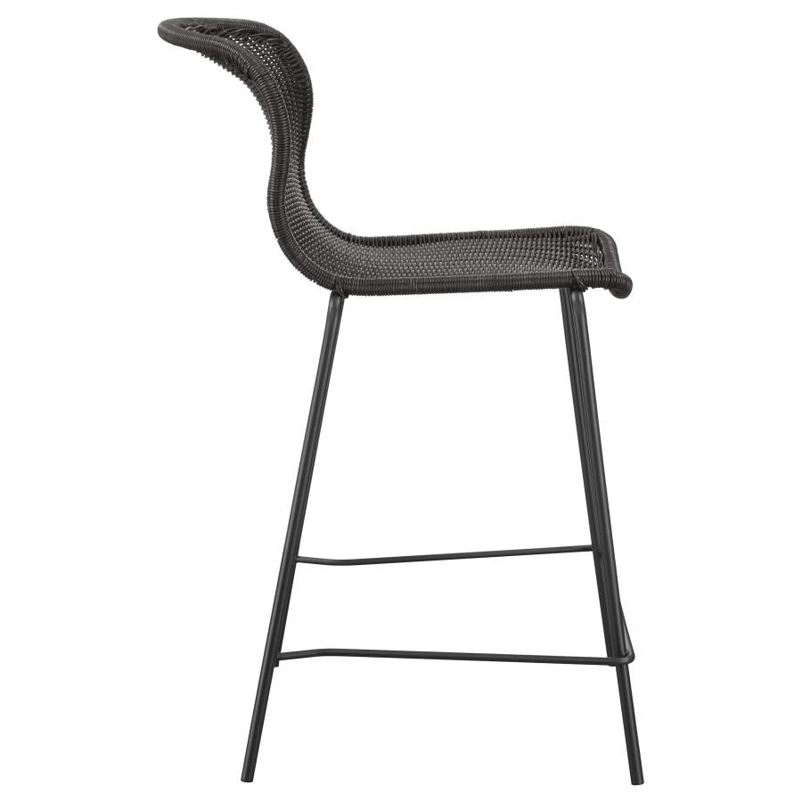 Mckinley Faux Rattan Metal Counter Chair Brown (Set of 2) - 192039