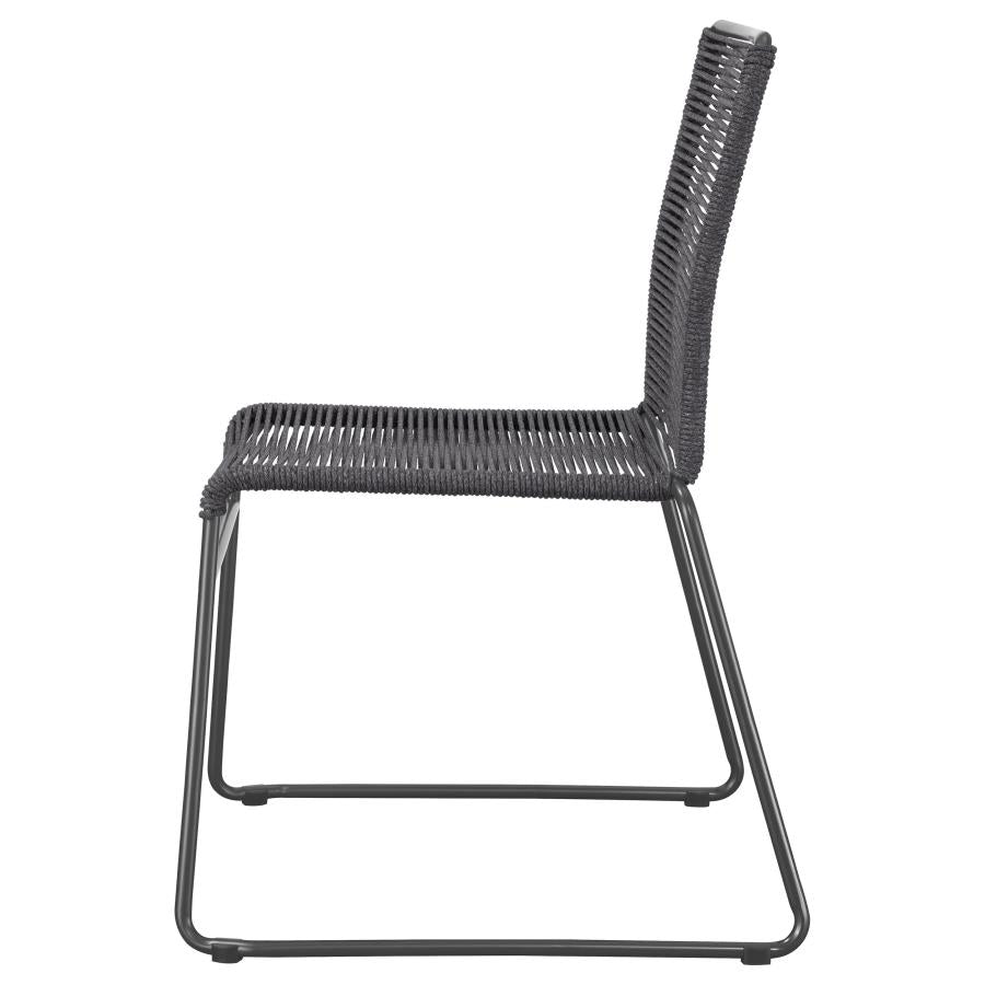 Jerome Woven Rope Stackable Side Chair Charcoal (Set of 2) - 192062