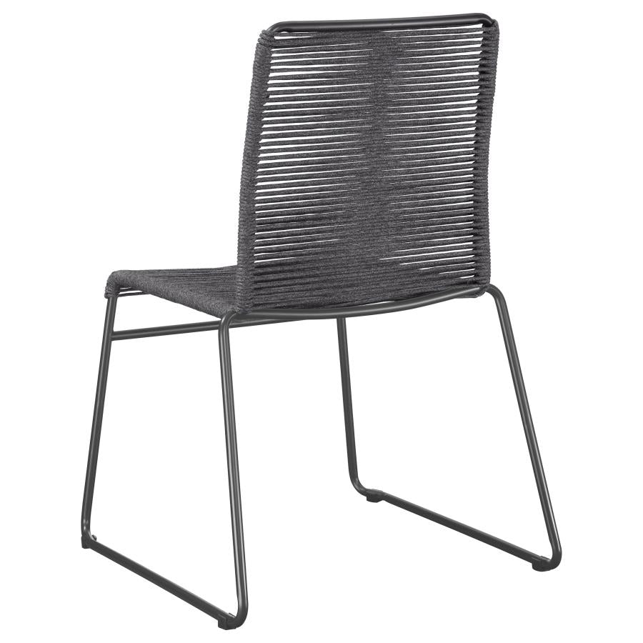 Jerome Woven Rope Stackable Side Chair Charcoal (Set of 2) - 192062