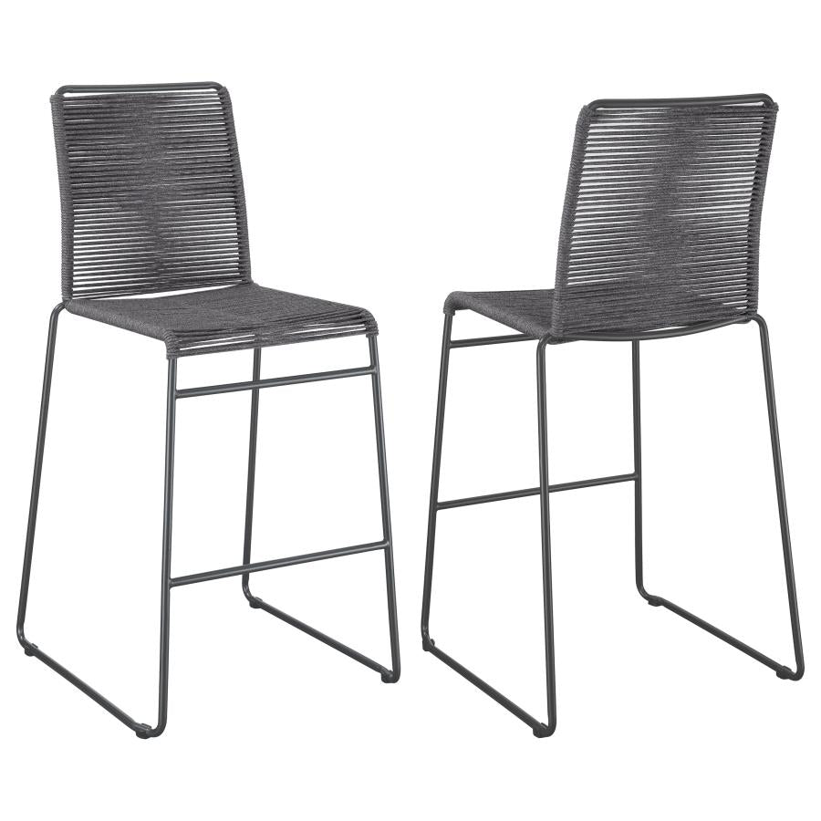 Jerome Woven Rope Metal Bar Chair Charcoal (Set of 2) - 192064