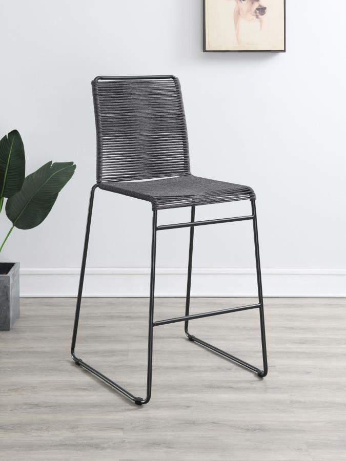 Jerome Woven Rope Metal Bar Chair Charcoal (Set of 2) - 192064