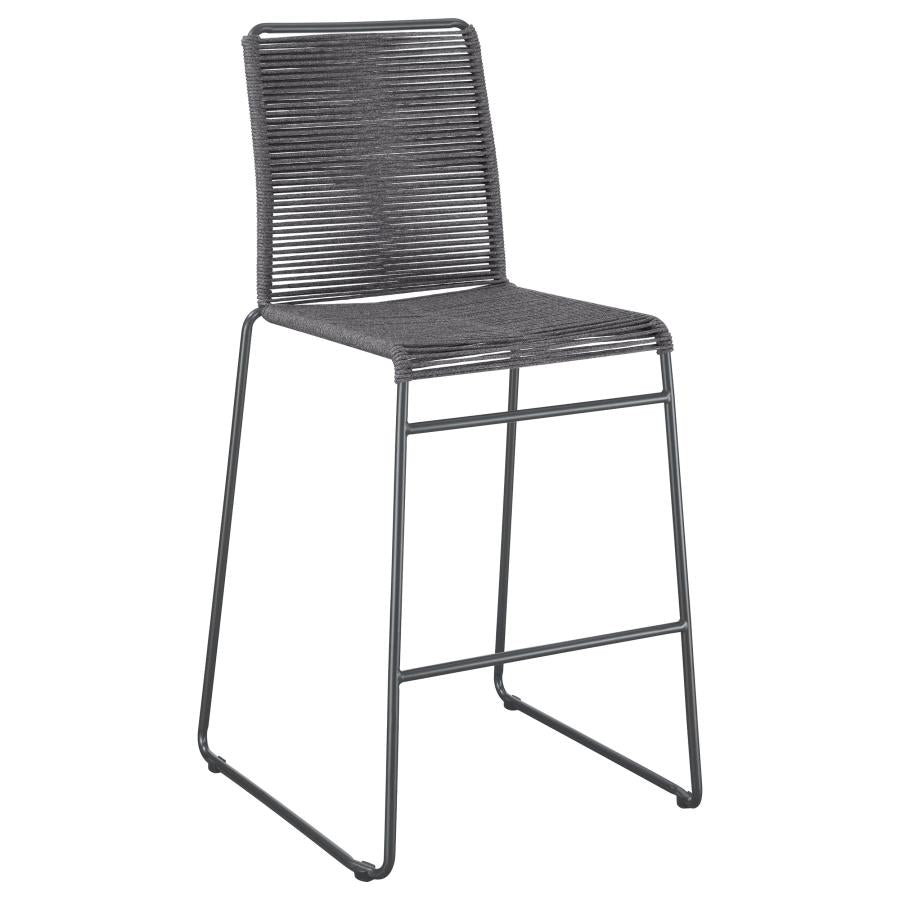 Jerome Woven Rope Metal Bar Chair Charcoal (Set of 2) - 192064