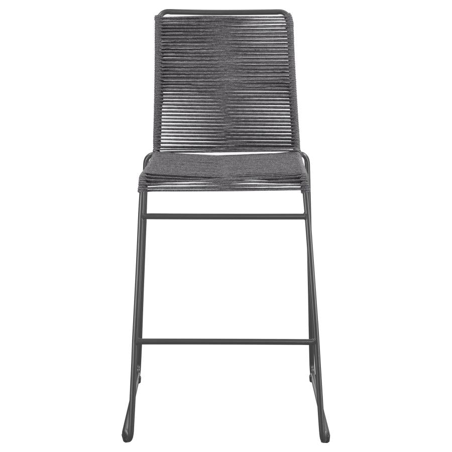 Jerome Woven Rope Metal Bar Chair Charcoal (Set of 2) - 192064