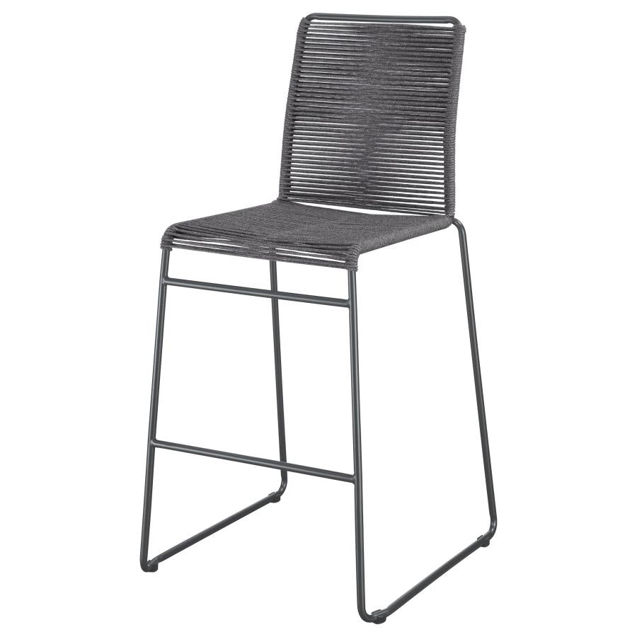Jerome Woven Rope Metal Bar Chair Charcoal (Set of 2) - 192064