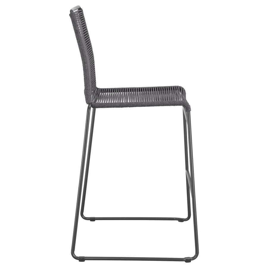 Jerome Woven Rope Metal Bar Chair Charcoal (Set of 2) - 192064