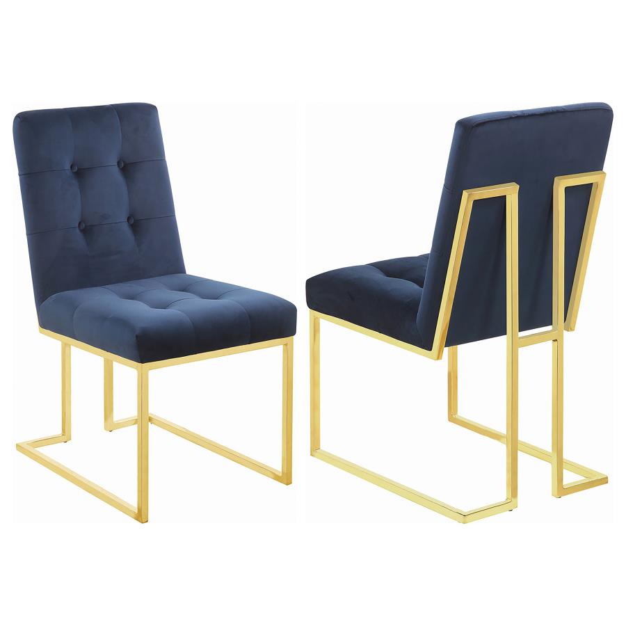 Cisco Velvet Upholstered Dining Side Chair Gold (Set of 2) - 192493