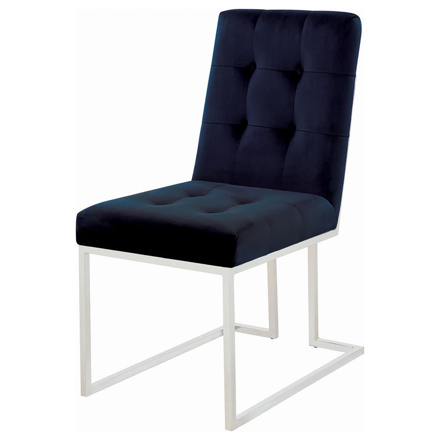 Cisco Velvet Upholstered Dining Side Chair Chrome (Set of 2) - 192494