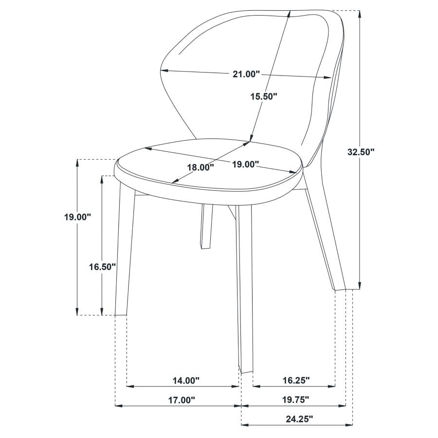 Randolph Dining Side Chair Butterscotch and Brown (Set of 2) - 192522