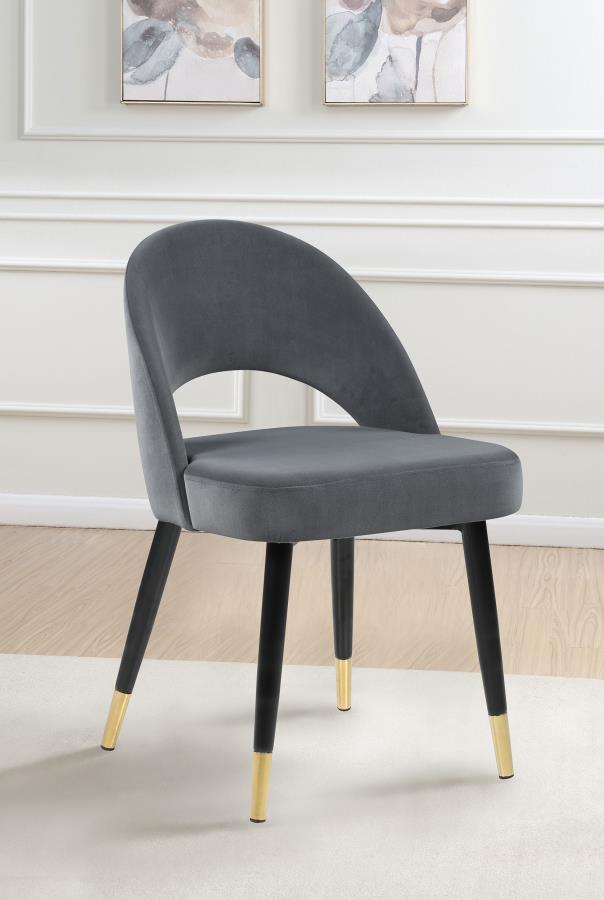 Lindsey Upholstered Dining Side Chair Grey (Set of 2) - 192542