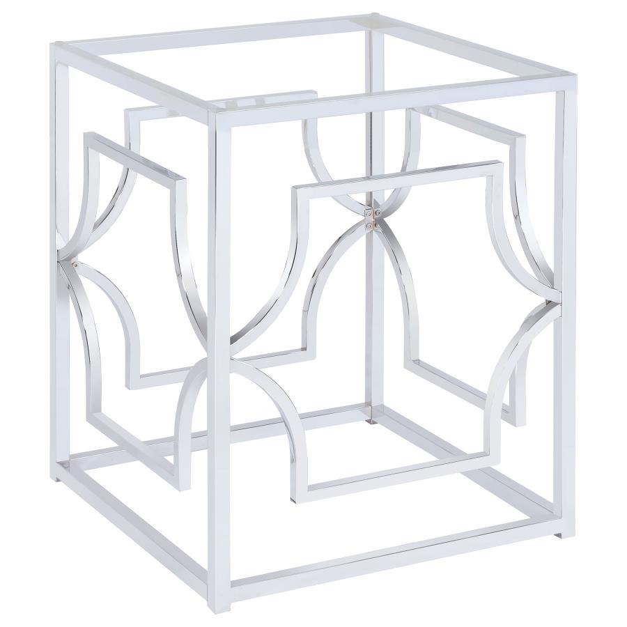 Starlight Square Metal Dining Table Base Chrome - 192561