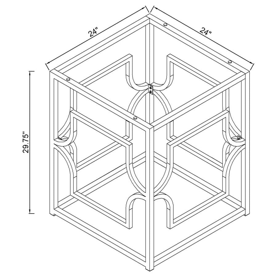 Starlight Square Metal Dining Table Base Brass - 192641