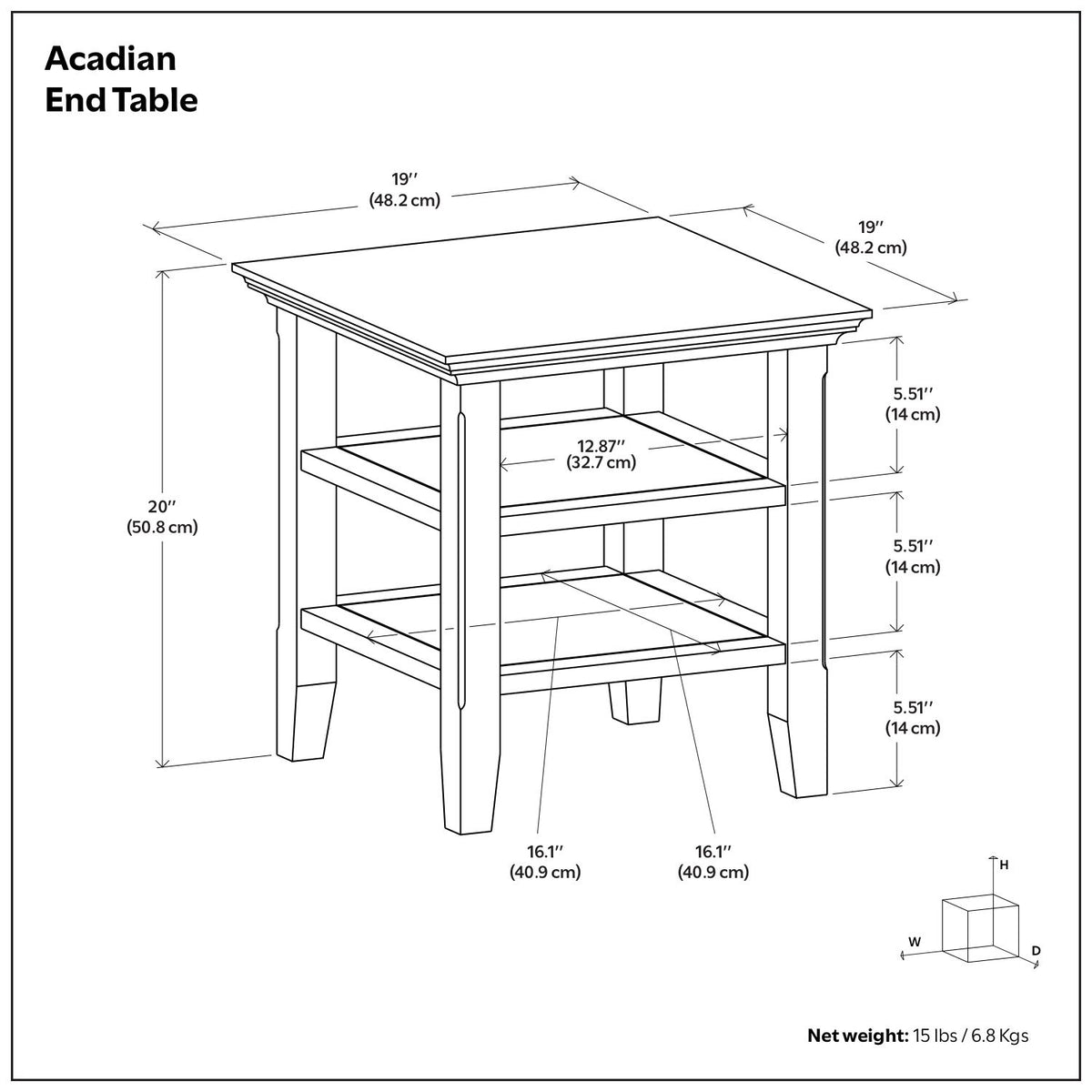 Acadian - End Table - Black