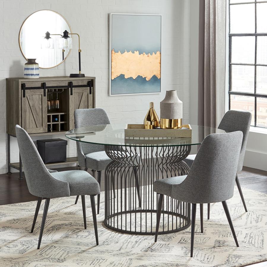Granvia Round Metal Dining Table Base Gunmetal - 193511