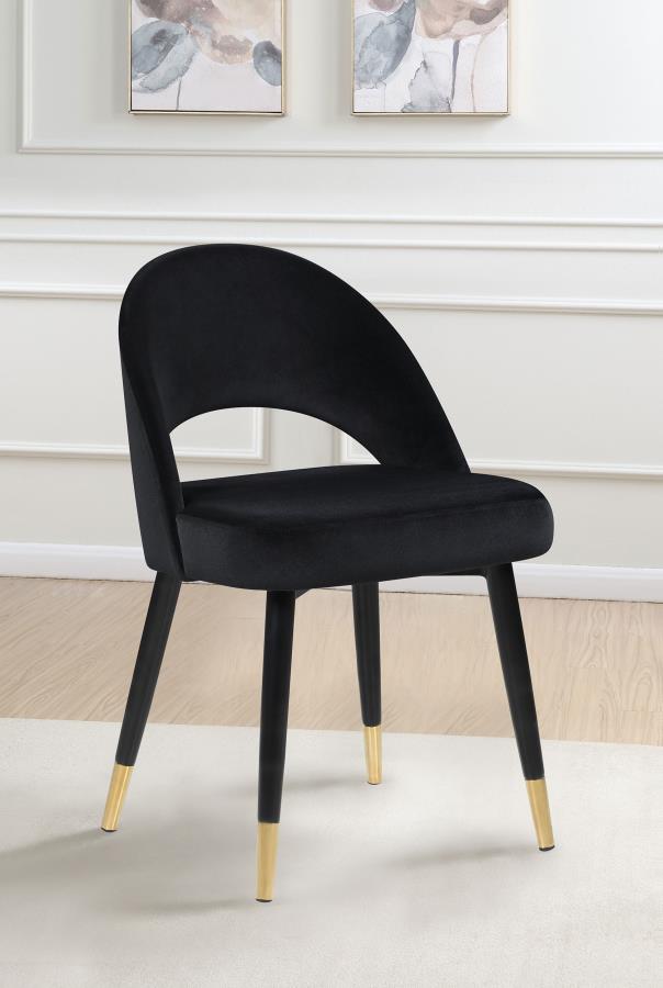 Lindsey Upholstered Dining Side Chair Black (Set of 2) - 193562