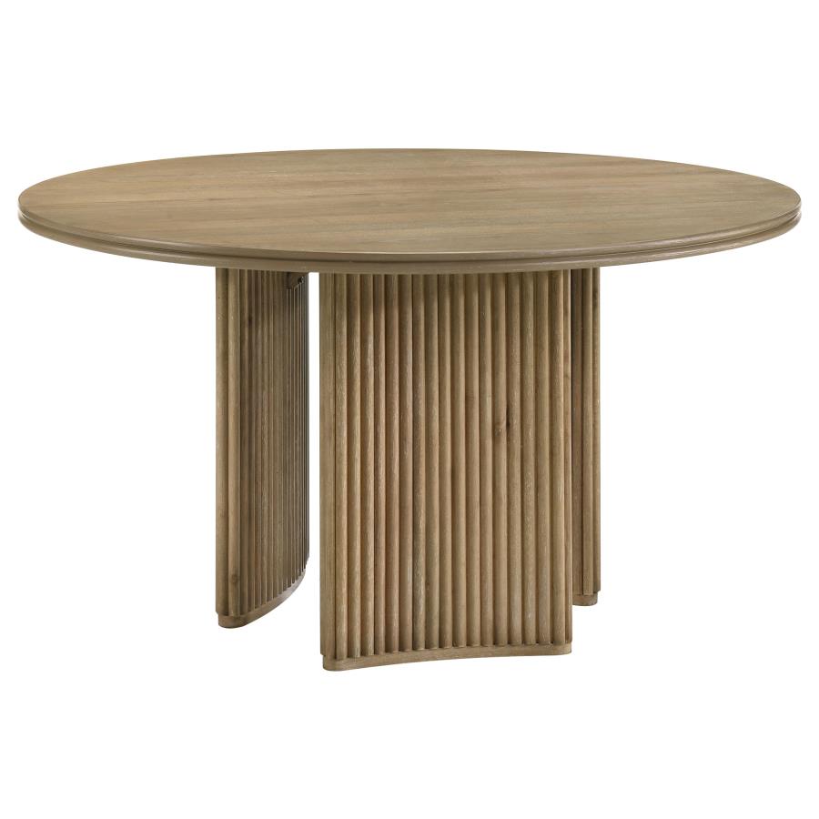 Adina 5-piece Round Dining Table Set Distressed Light Brown - 193610-S5