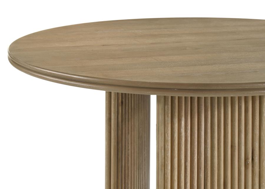 Adina 5-piece Round Dining Table Set Distressed Light Brown - 193610-S5