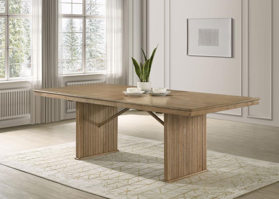 Adina 89-inch Extension Dining Table Distressed Light Brown - 193611