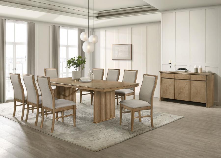 Adina 89-inch Extension Dining Table Distressed Light Brown - 193611