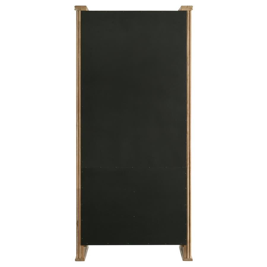 Adina 77-inch Tall Display Cabinet Distressed Light Brown - 193616