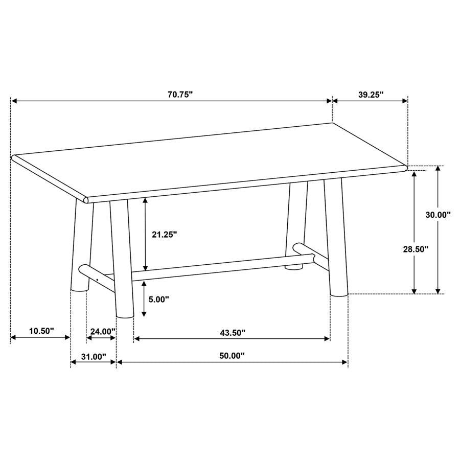 Duncan 7-piece Rectangular Wood Dining Table Set Washed Oak - 193651-S7