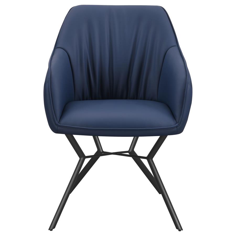 Mayer Upholstered Dining Arm Chair Blue and Brown (Set of 2) - 193722