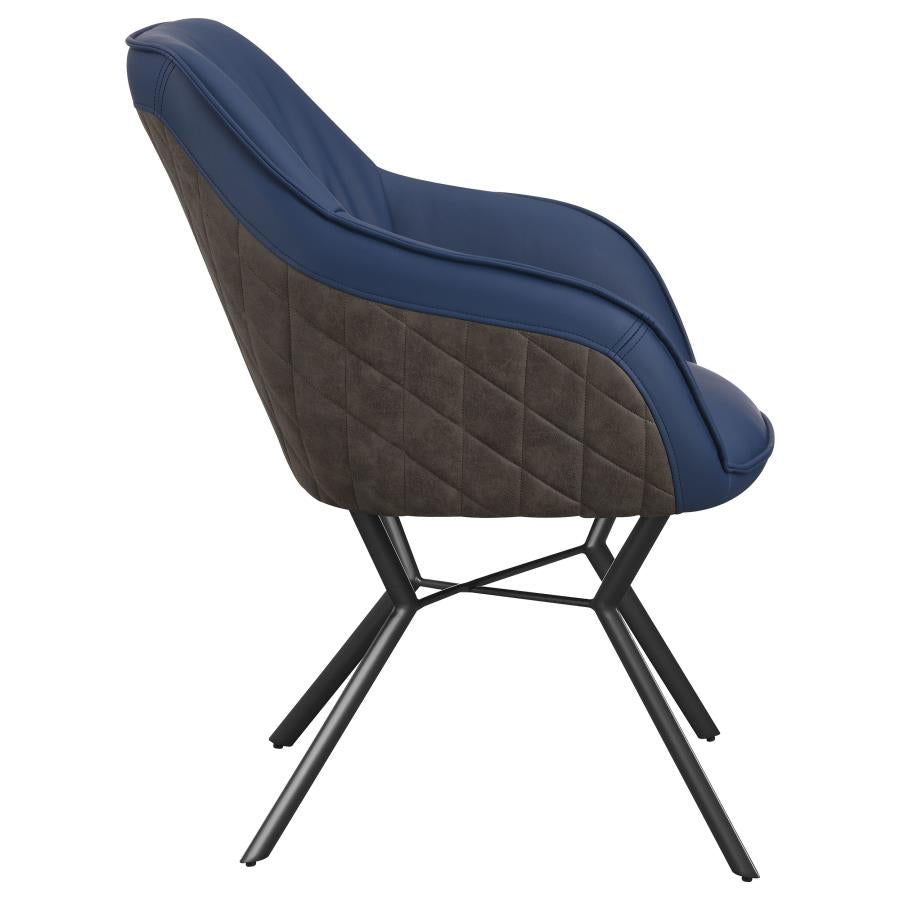 Mayer Upholstered Dining Arm Chair Blue and Brown (Set of 2) - 193722