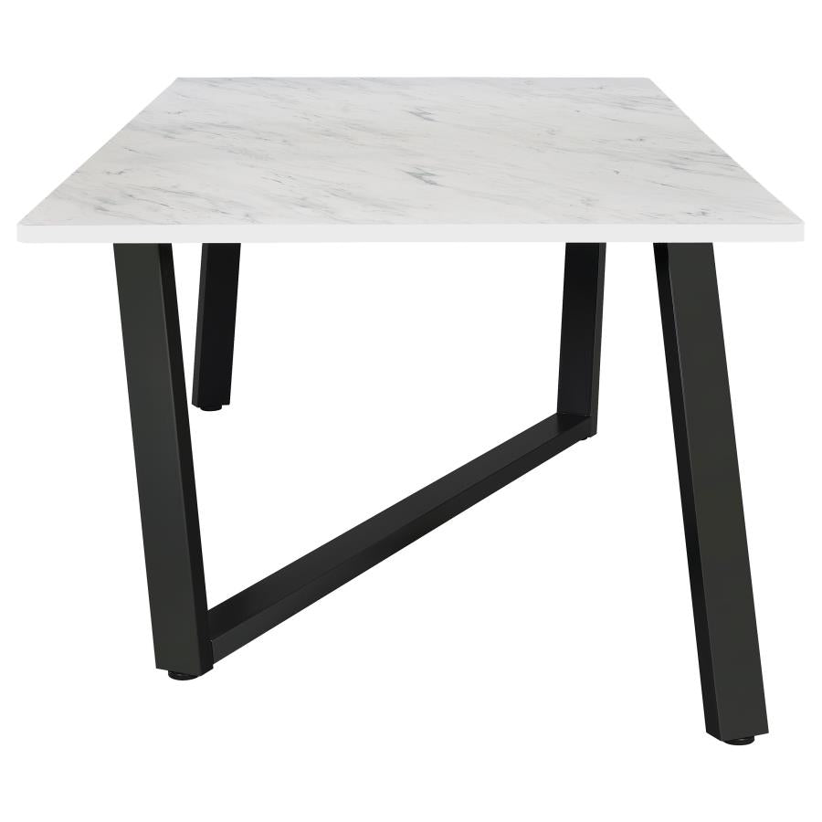 Mayer Rectangular 87-inch Faux Marble Dining Table White - 193781