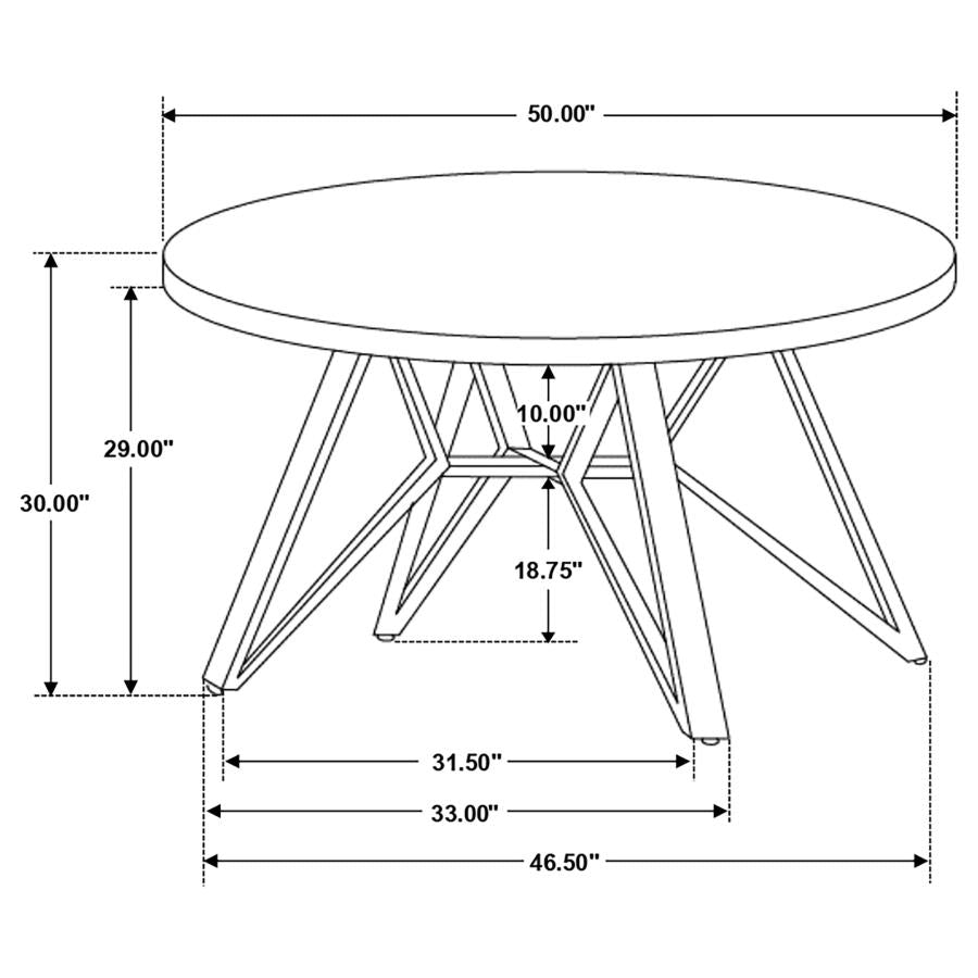 Neil Round 50-inch SmartTop Dining Table Gunmetal - 193801