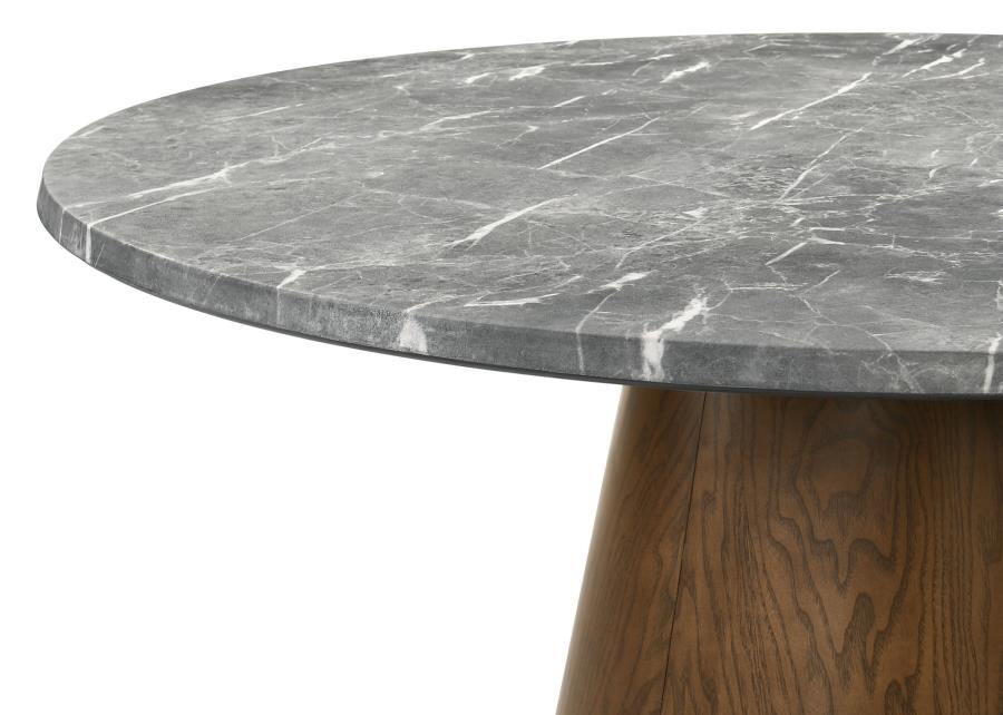 Franklin 50-inch Round Dining Table Grey and Dark Brown - 193820